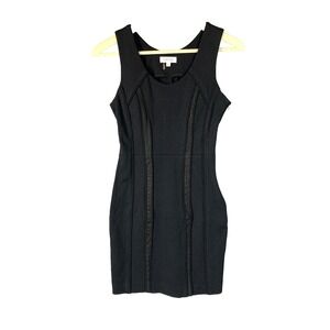 Barneys New York Bodycon Dress 0 Black Goat Leather Mini Siren Occasion Cocktail